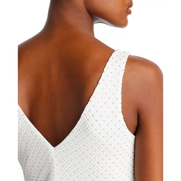 AQUA FORMAL Women's Rhinestone Embellished Fishnet Gown Size 12 Ivory NWT - Picture 4 of 16